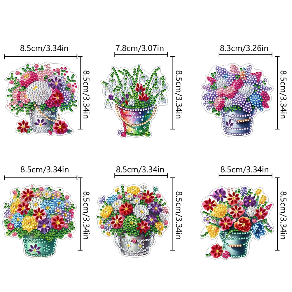 Shunmaii Special Shape Diamond Painting Flower Fridge Magnets Sticker Kit For Refrigerator Diy Decor