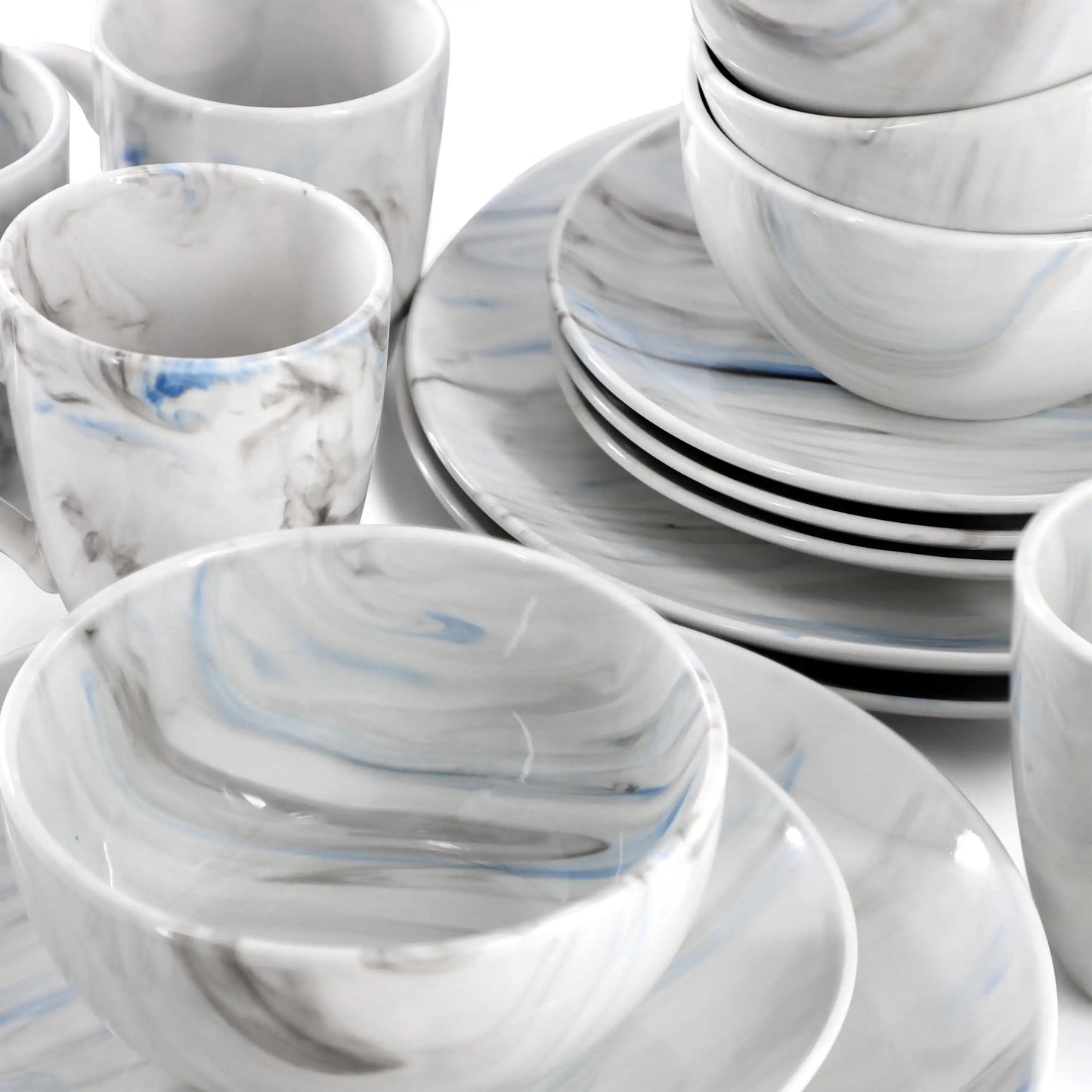 EZHomeEssentials Porcelain Dinnerware Set Service For Four