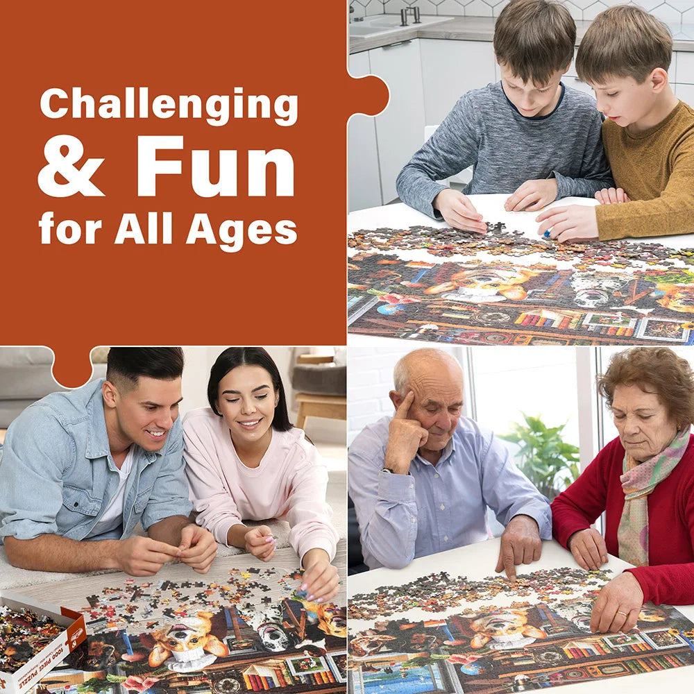 1000 Piece Dog Puzzle With Letters On Back For Adults