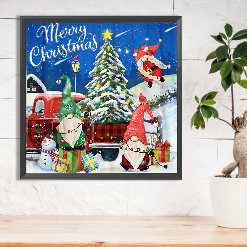 5D DIY Full Round Diamond Painting Xmas Snow Day Kit