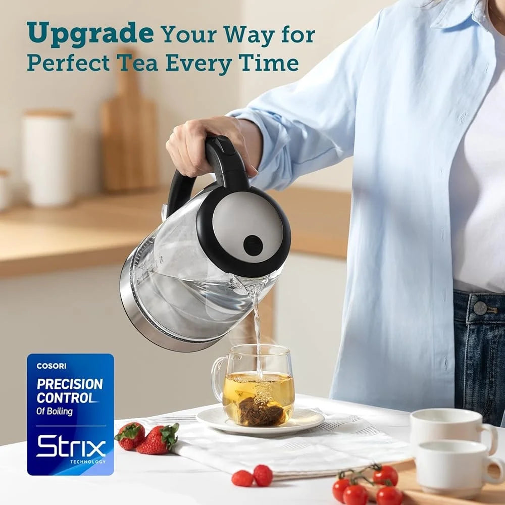 Stainless Steel Electric Kettle No Plastic Filter Shutoff