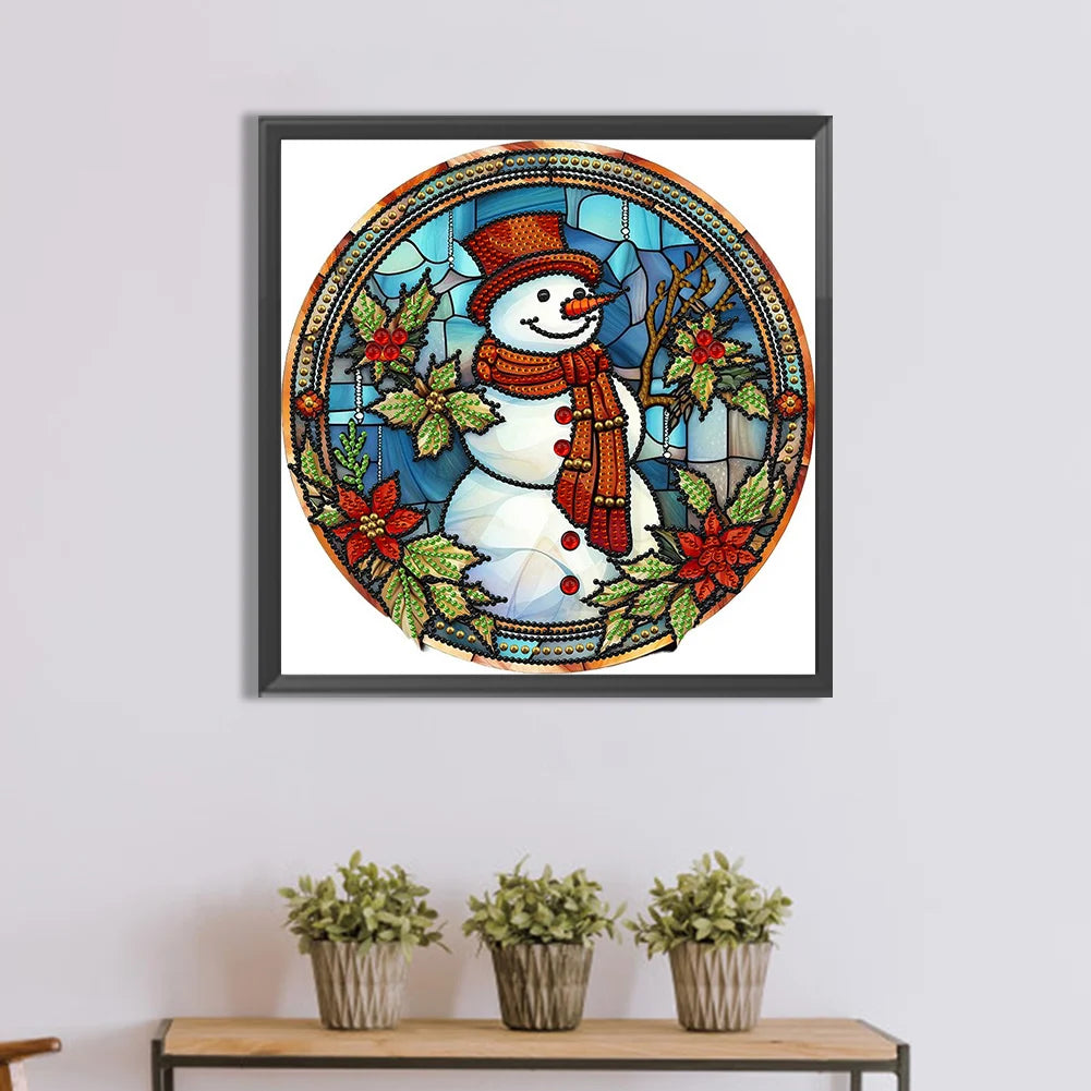 APWIKOGER 5D DIY Partial Diamond Painting Kit Xmas Snowman Decor