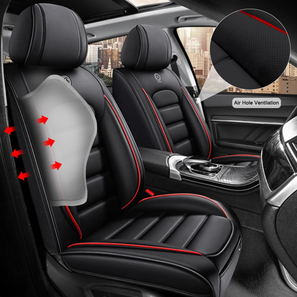 Waterproof leather car seat covers, universal fit for 99% of sedans/SUVs/trucks, front 2-seat set