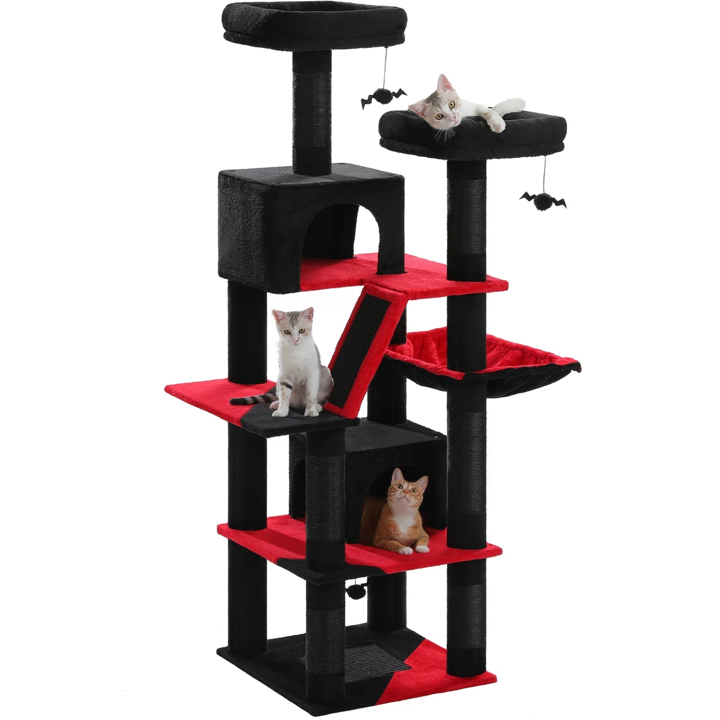 PAWZ Road Five Level Cat Tree Tower With Plush Condo Scratching Posts Boards