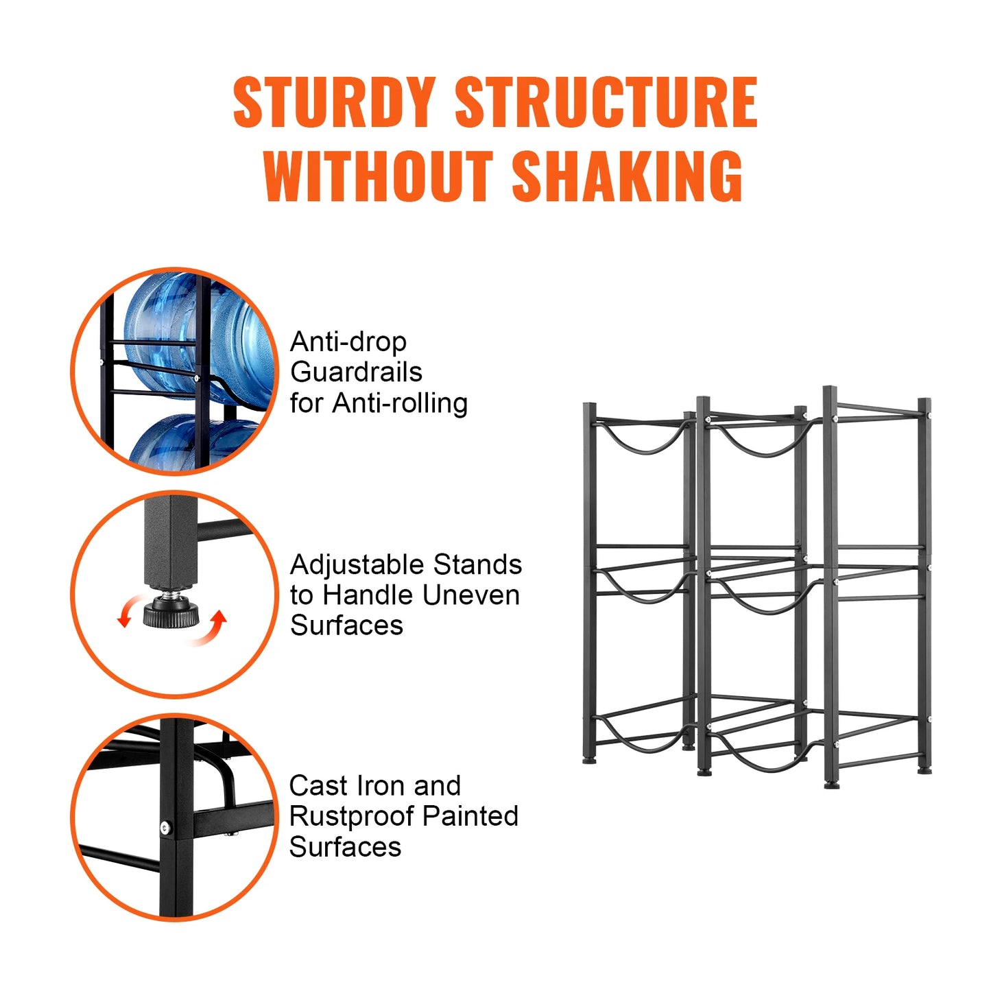 EZHomeEssentials SucceBuy Water Jug Holder Five Tier Rack