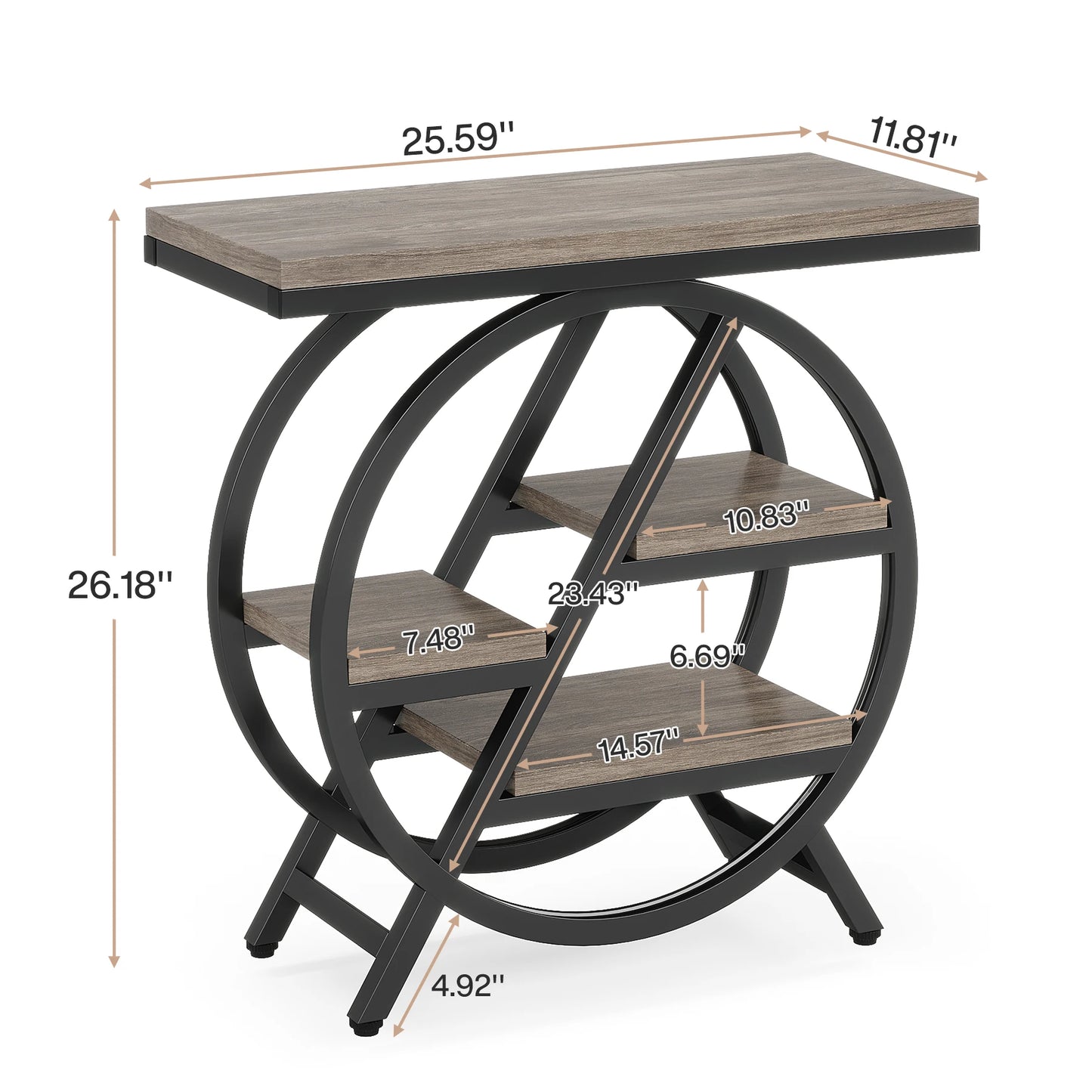 Tribesigns End Table for Living Room 3-Tier with Storage