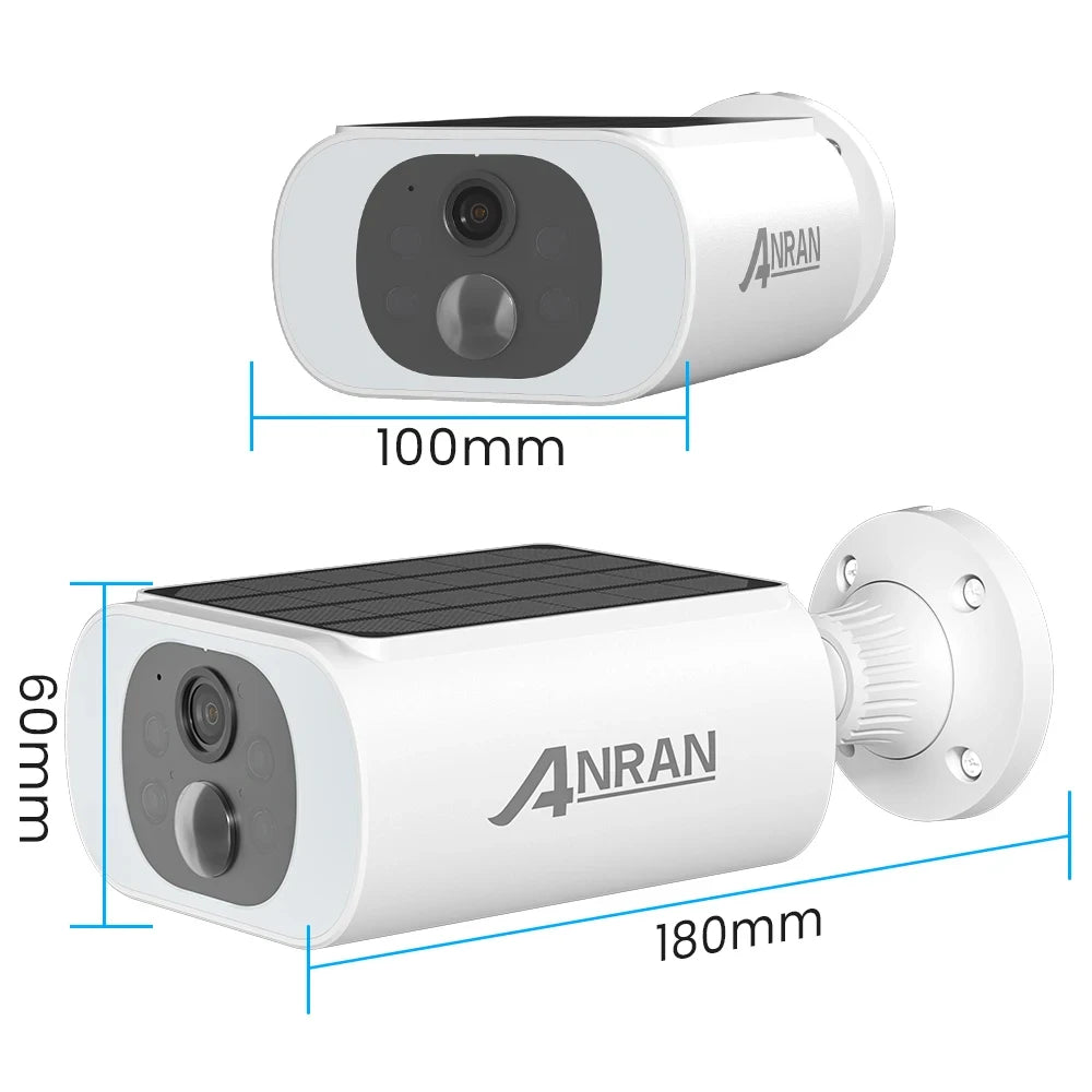 ANRAN 2K Solar Camera Set 4PCS 2.4G WiFi Battery Floodlight