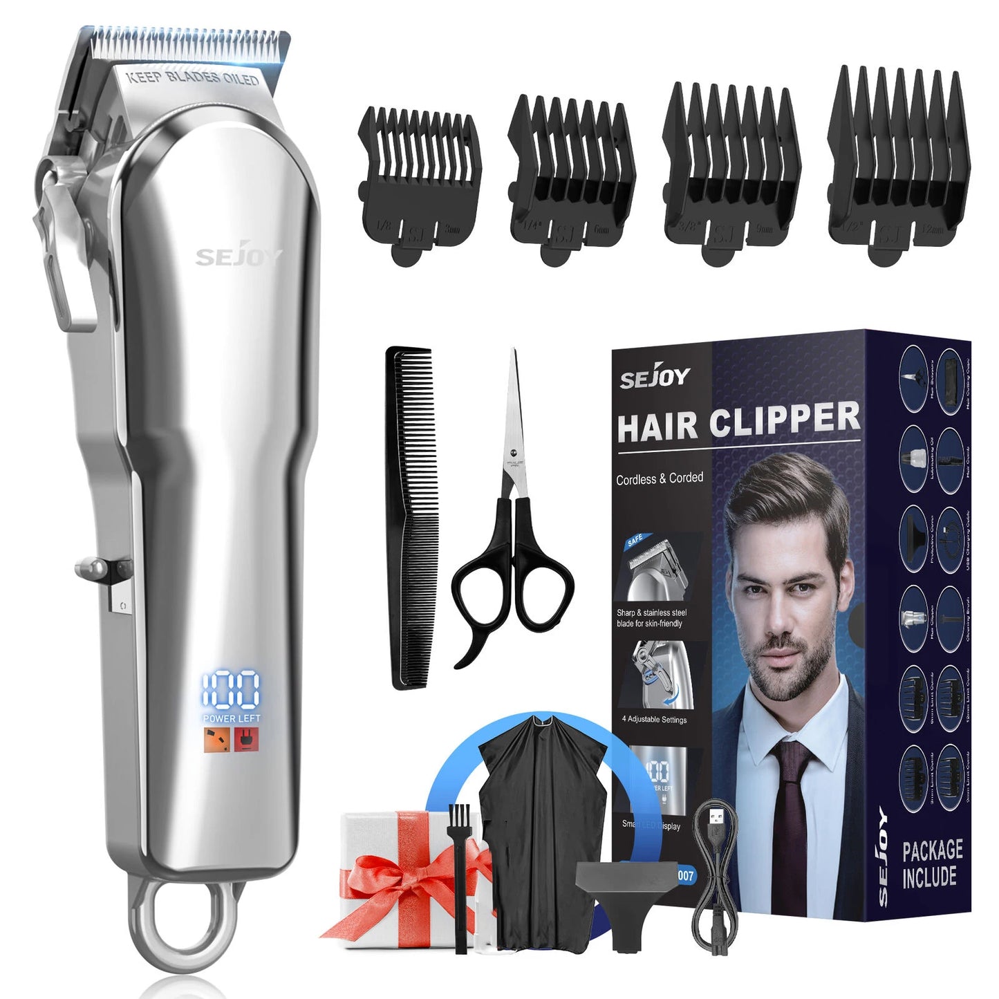 Sejoy Mens Multifunction Hair Trimmer And Grooming Kit