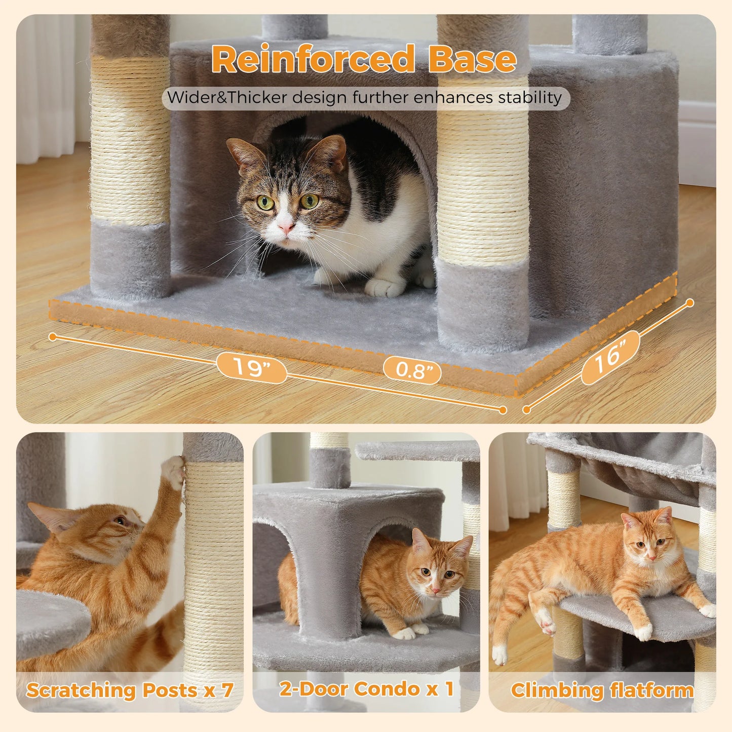 PAWZ Road Large Cat Tree And Tower For Indoor Cats