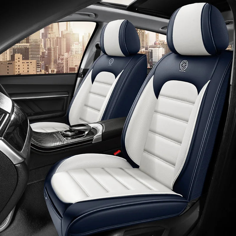 Waterproof leather car seat covers, universal fit for 99% of sedans/SUVs/trucks, front 2-seat set