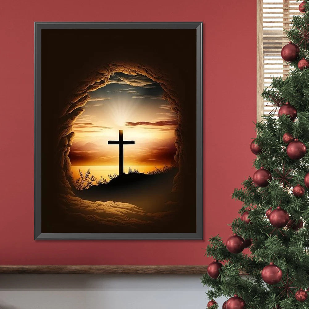 Alloet 5D DIY Diamond Painting Crucifix Kit Home Decoration