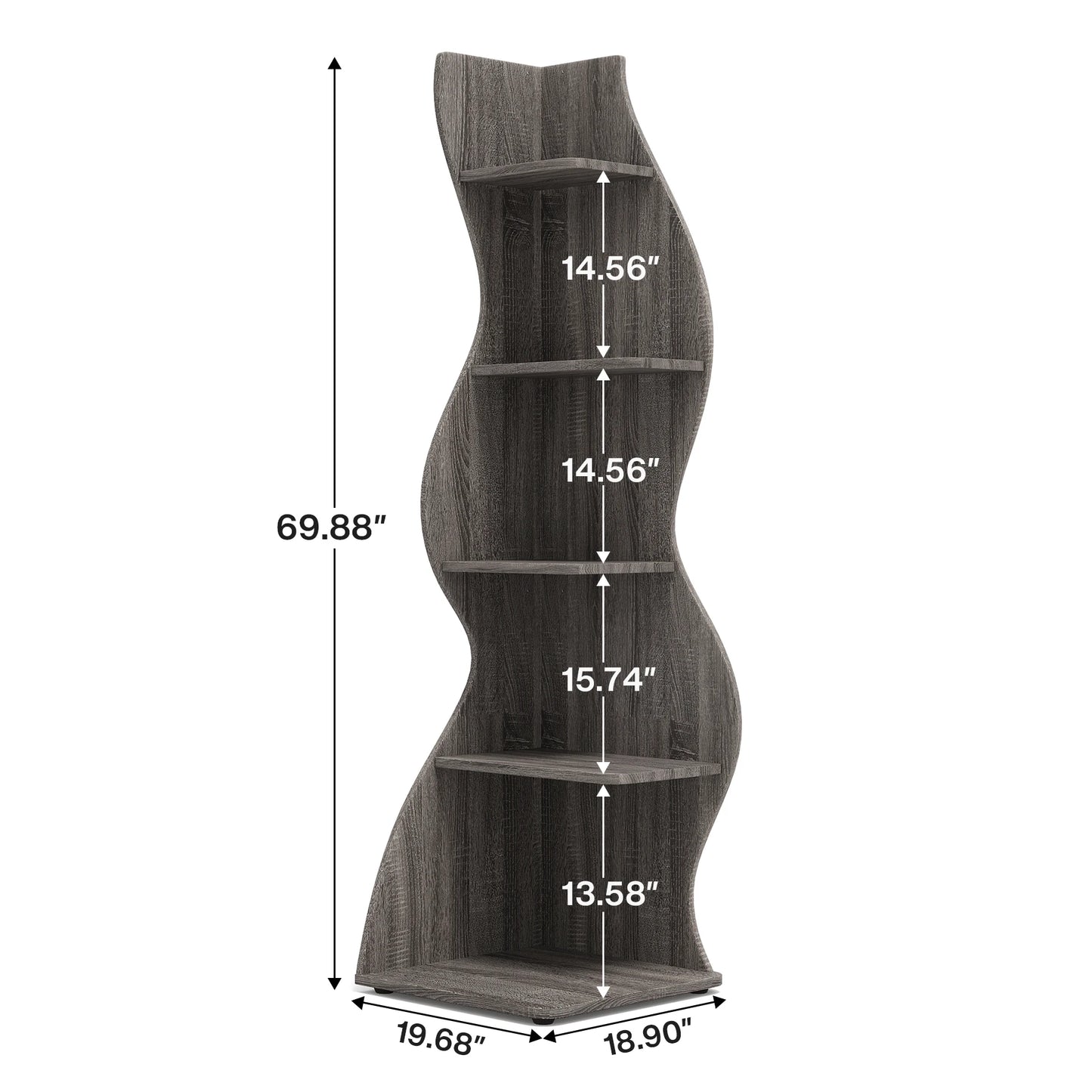 5-Tier Corner Shelf Wall Bookshelf Plant Stand