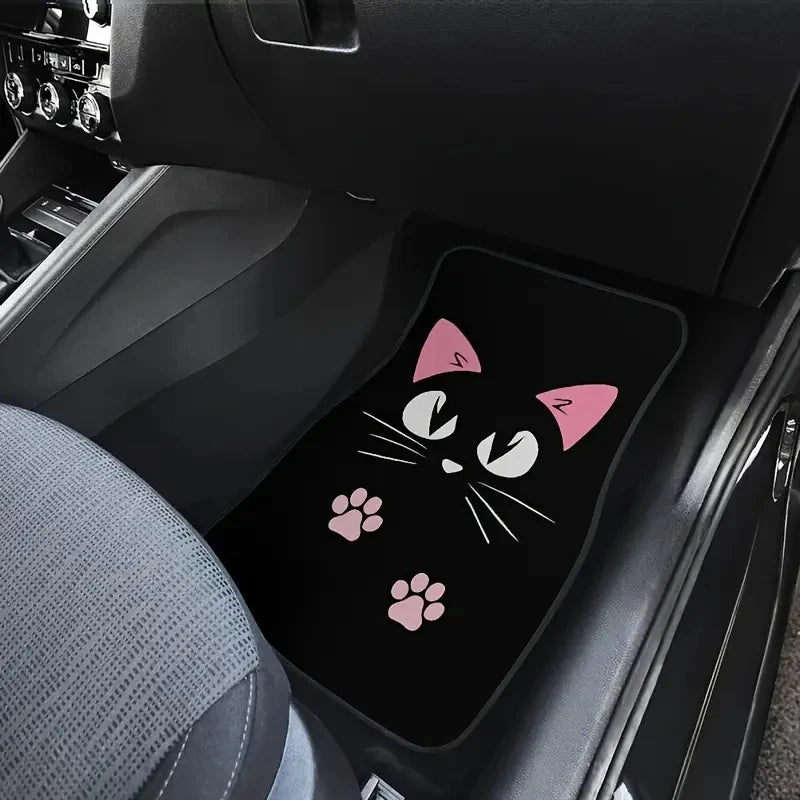 EZHomeEssentials Car Mats 4-Piece Retro Cartoon Windmill