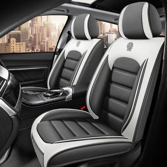 Waterproof leather car seat covers, universal fit for 99% of sedans/SUVs/trucks, front 2-seat set