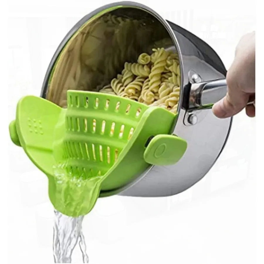 Hign-concerned Snap N Strain Pot Strainer Silicone Clip On