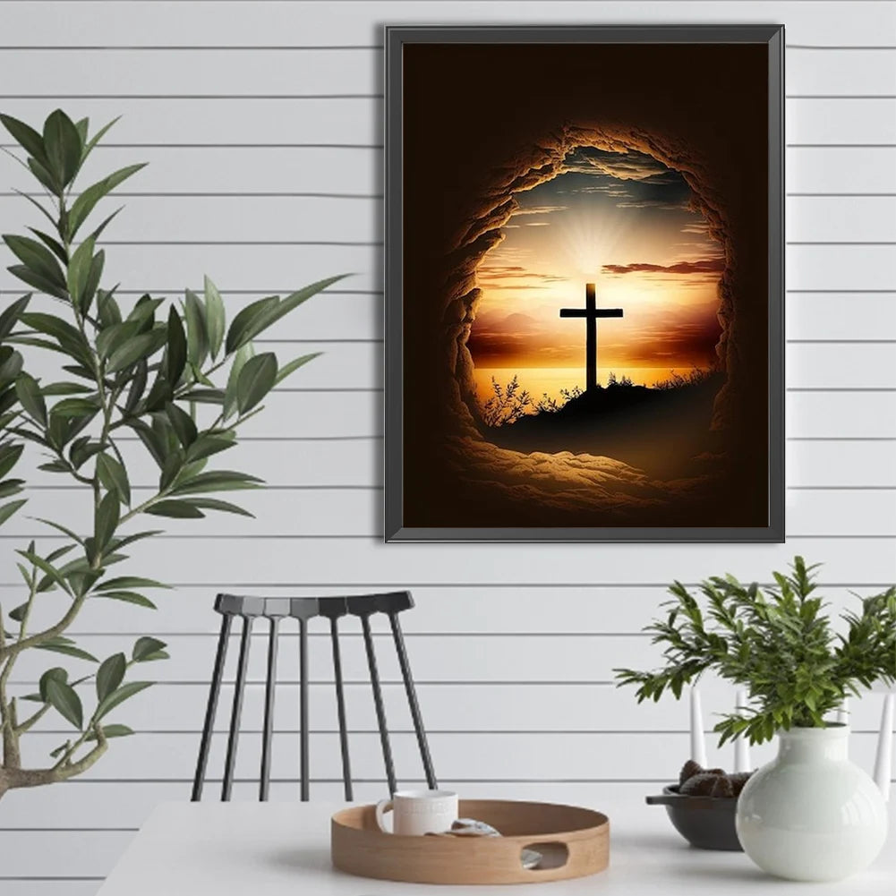 Alloet 5D DIY Diamond Painting Crucifix Kit Home Decoration