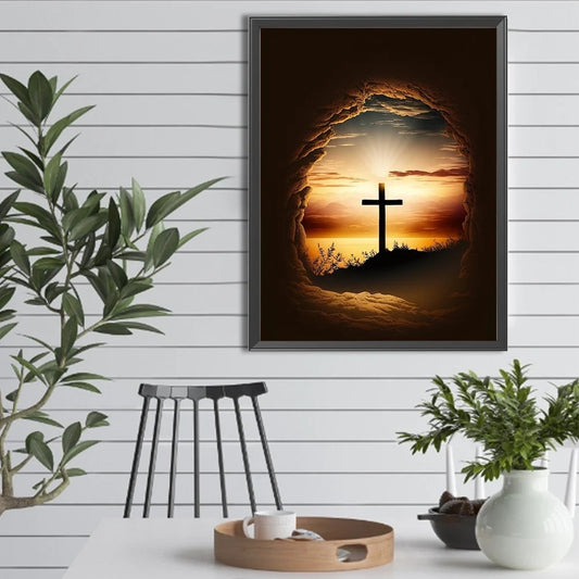 Alloet 5D DIY Diamond Painting Crucifix Kit Home Decoration