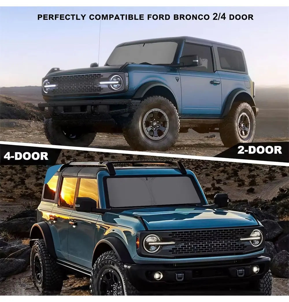 EZHomeEssentials Ford Bronco Windshield Sunshade Front UV
