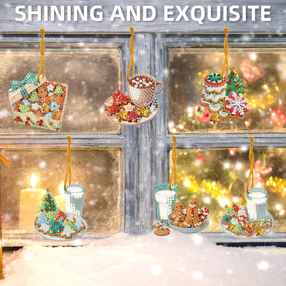 APWIKOGER Christmas 2D Diamond Art Kit Set Hanging Pendant Wall Door Decoration