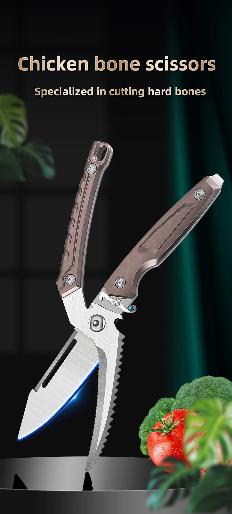 Hign-concerned Heavy Duty Poultry Shears Stainless Scissors