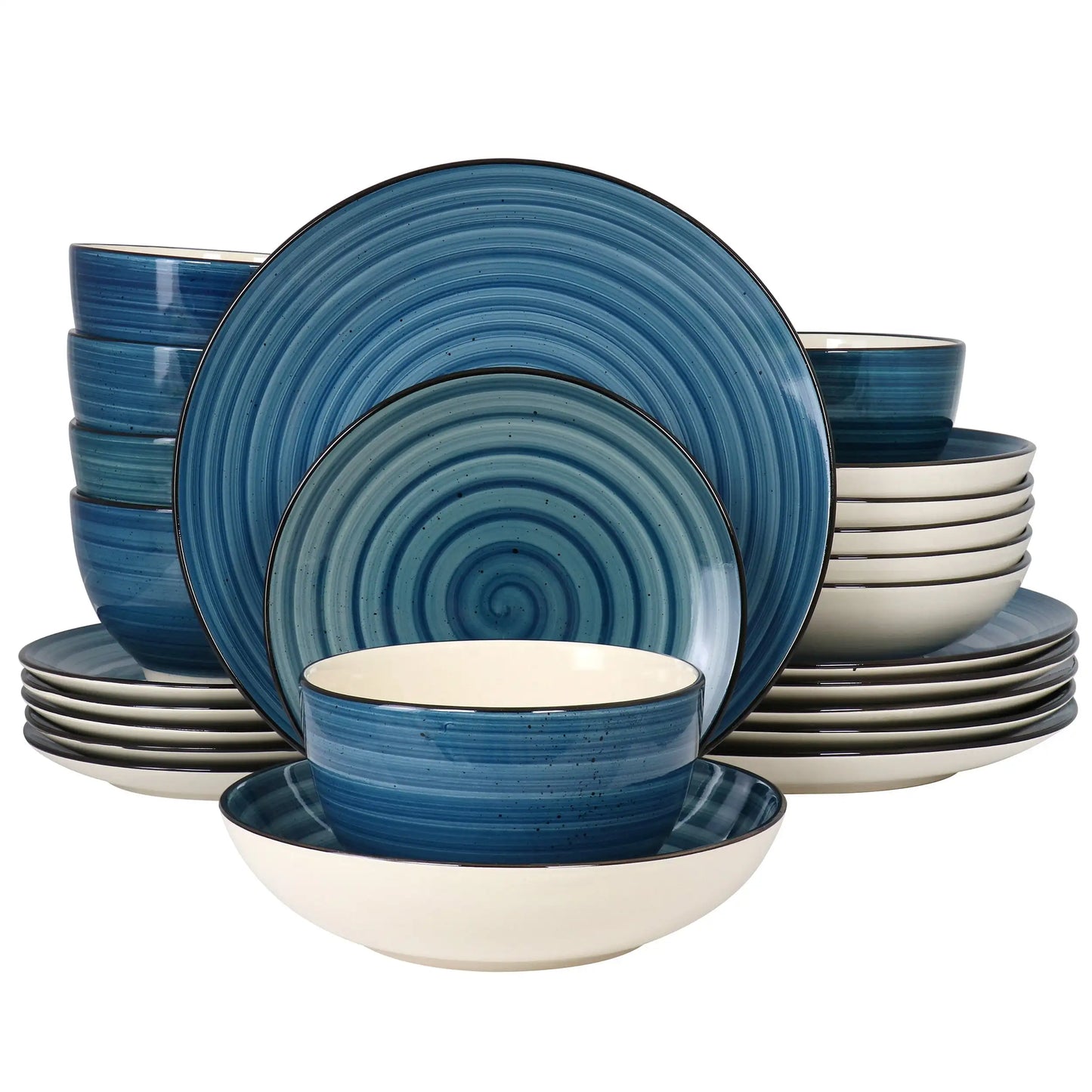 EZHomeEssentials Stoneware Dinnerware Set Premium Collection