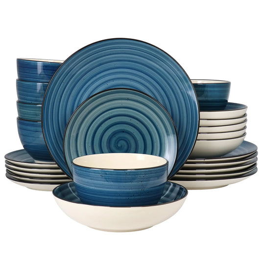 EZHomeEssentials Stoneware Dinnerware Set Premium Collection
