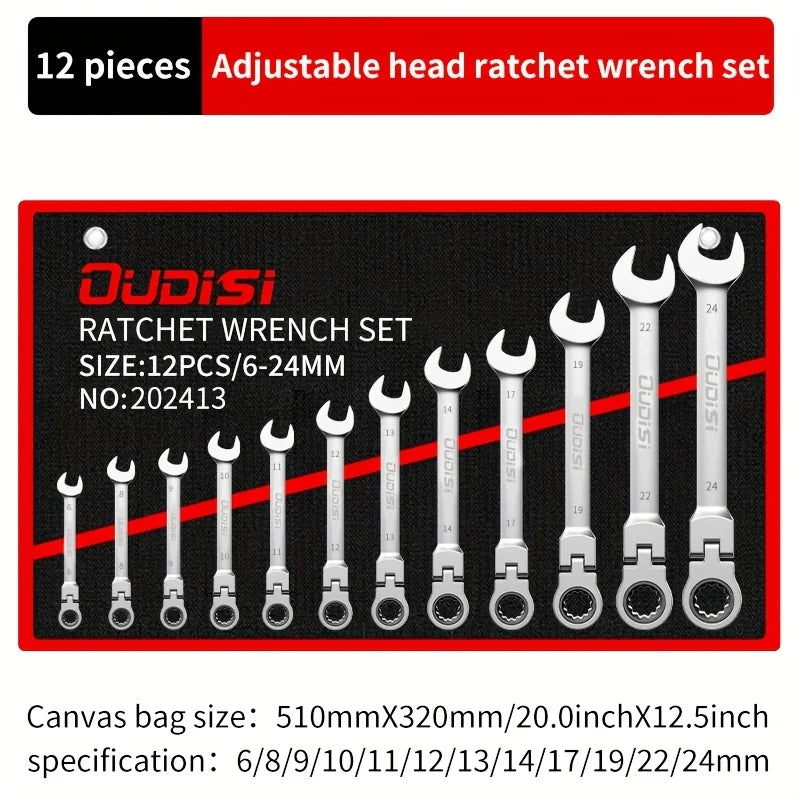 Professional Adjustable Wrench Set (3-Piece) - Chrome Vanadium Steel for Plumbing, Automotive & DIY Repairs
