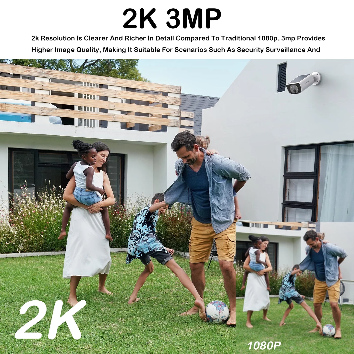 Wansview Outdoor Solar Security Camera 3MP 2 4G WiFi Battery