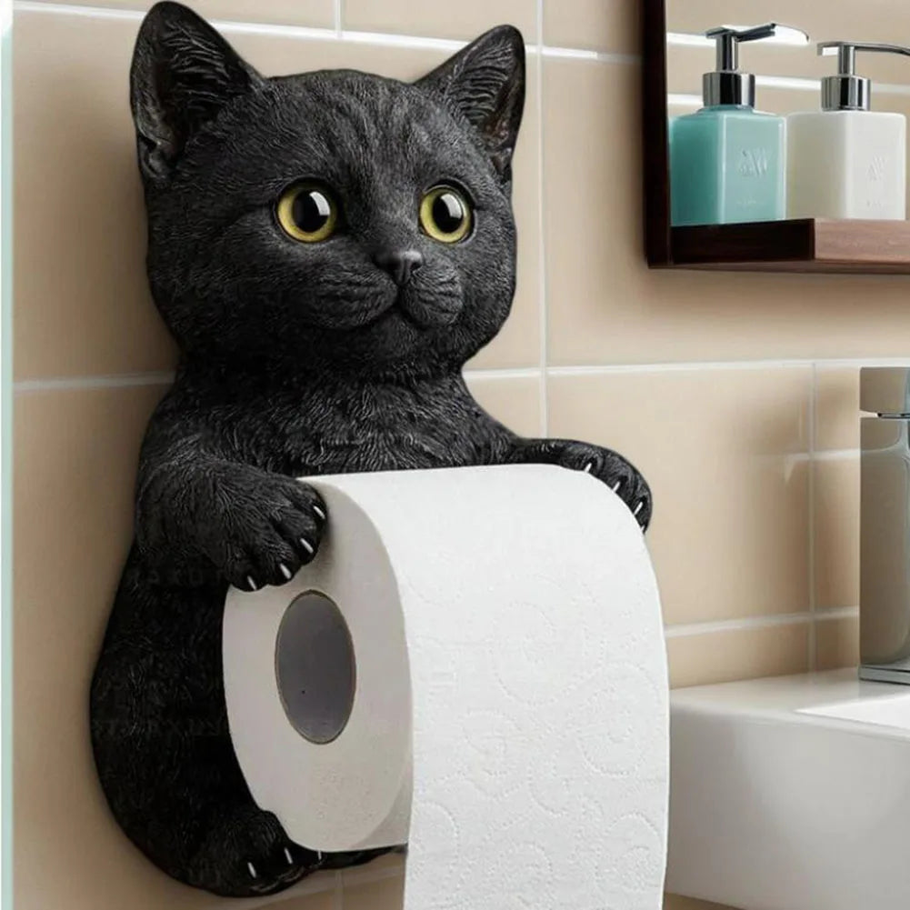 Cat Paper Holder Wall Mount Toilet Paper Holder Bathroom