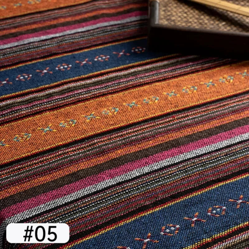 EZHomeEssentials Ethnic Style Cotton Linen Patchwork Fabric