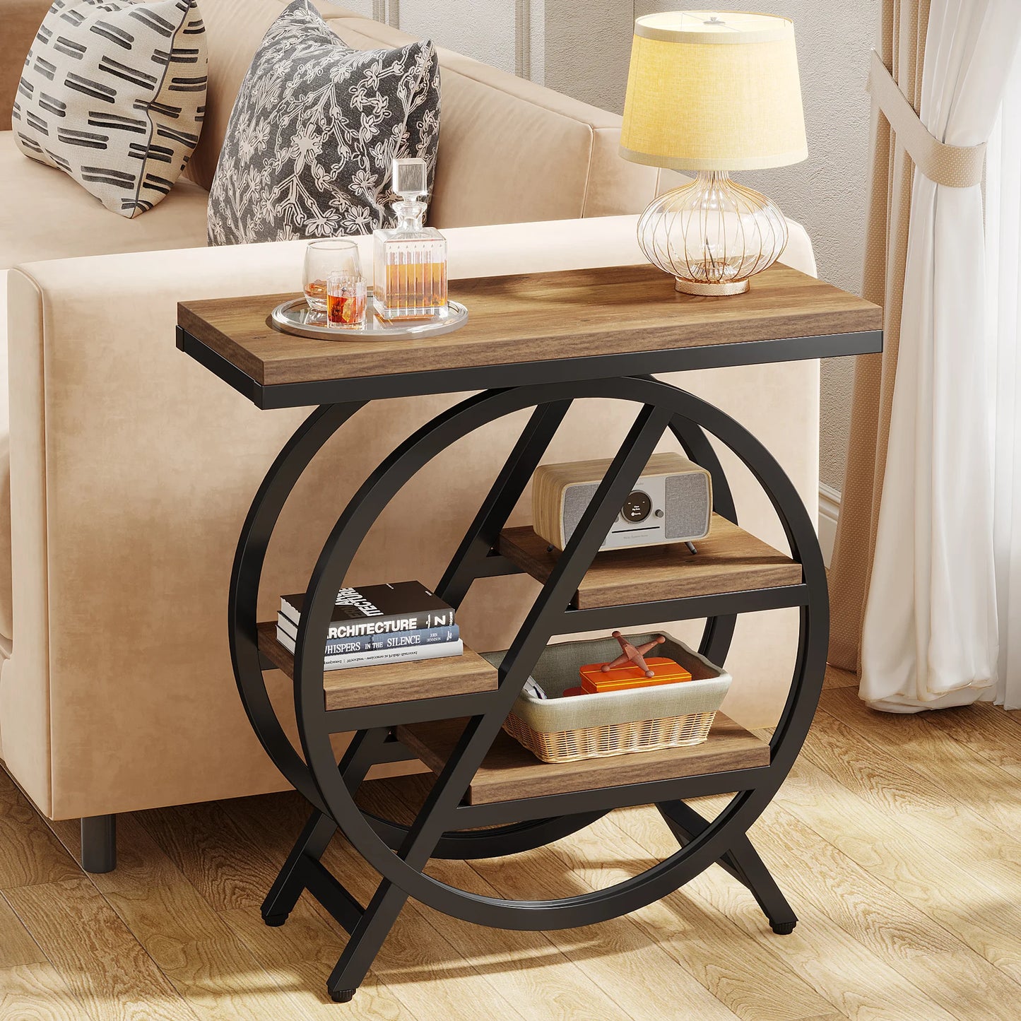 Tribesigns End Table for Living Room 3-Tier with Storage