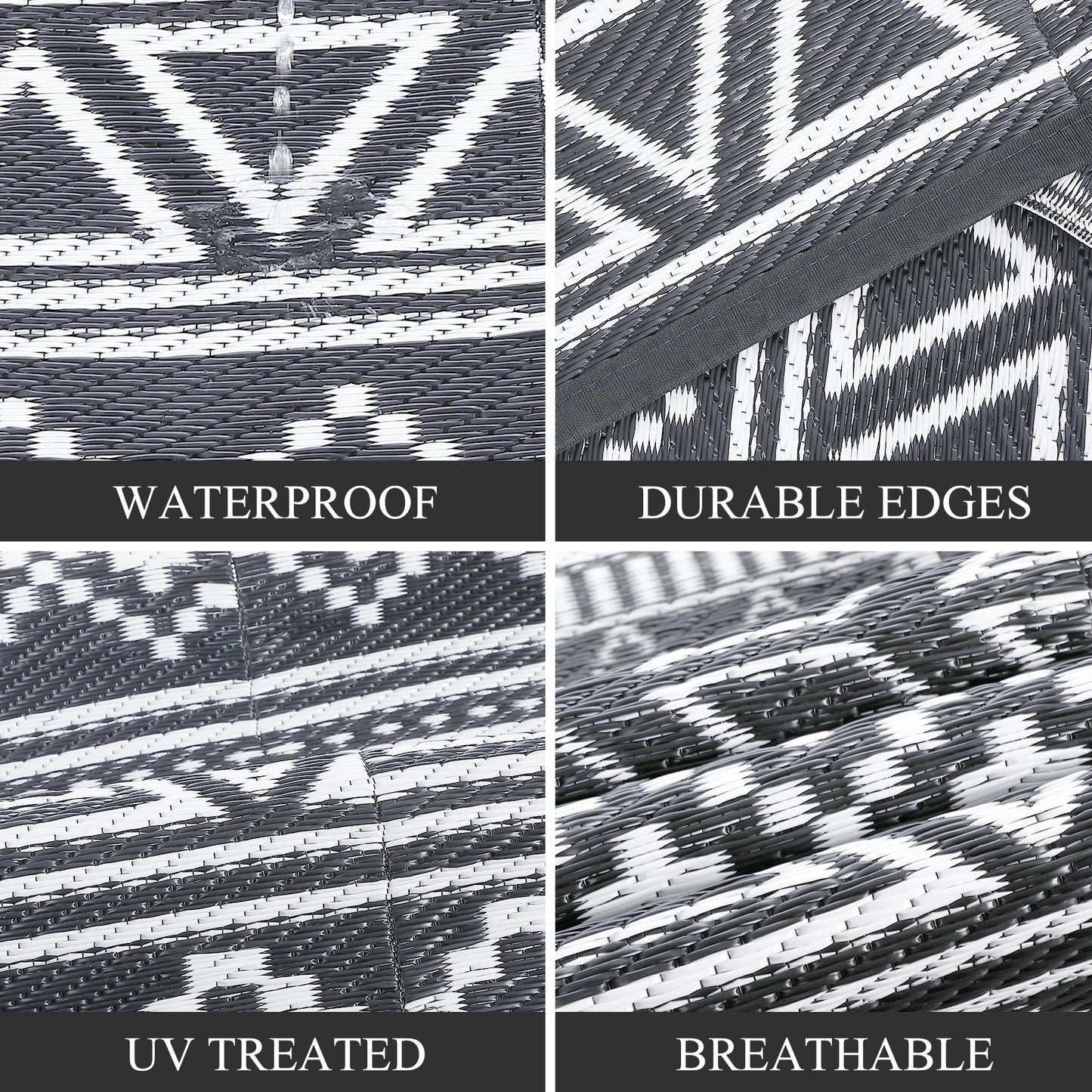 Studyset Outdoor Rug Reversible Boho Patio Carpet Mat