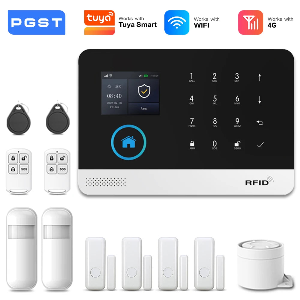 PGST 4G 2G WiFi GSM Wireless Alarm System PIR Sensor