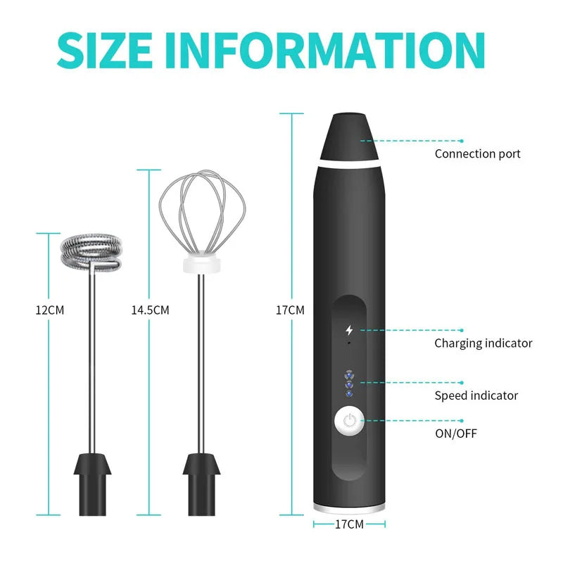 Balashov Milk Frother USB Handheld Blender for Cappuccino