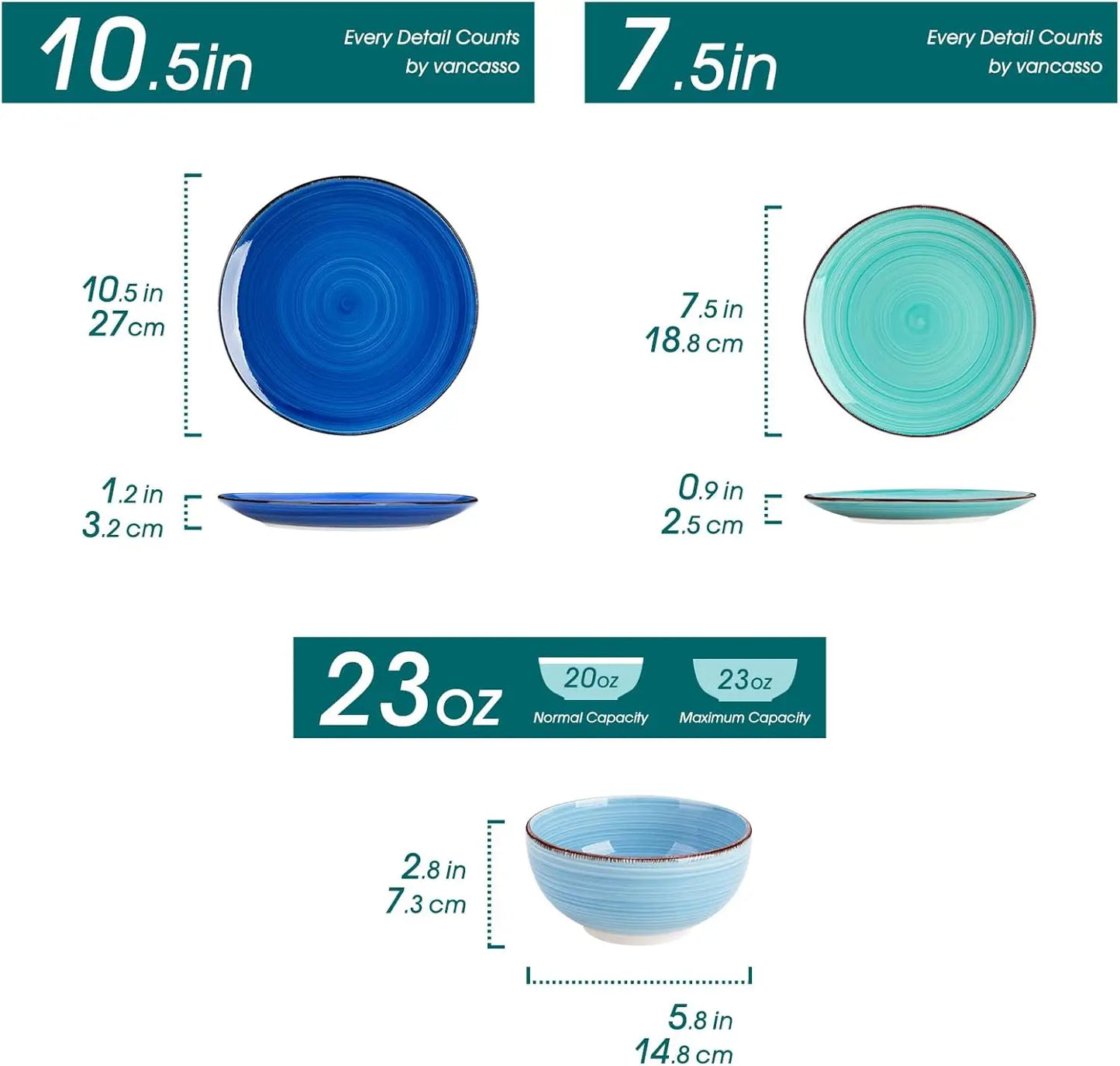 EZHomeEssentials Bonita Dinnerware Set Stoneware Spiral