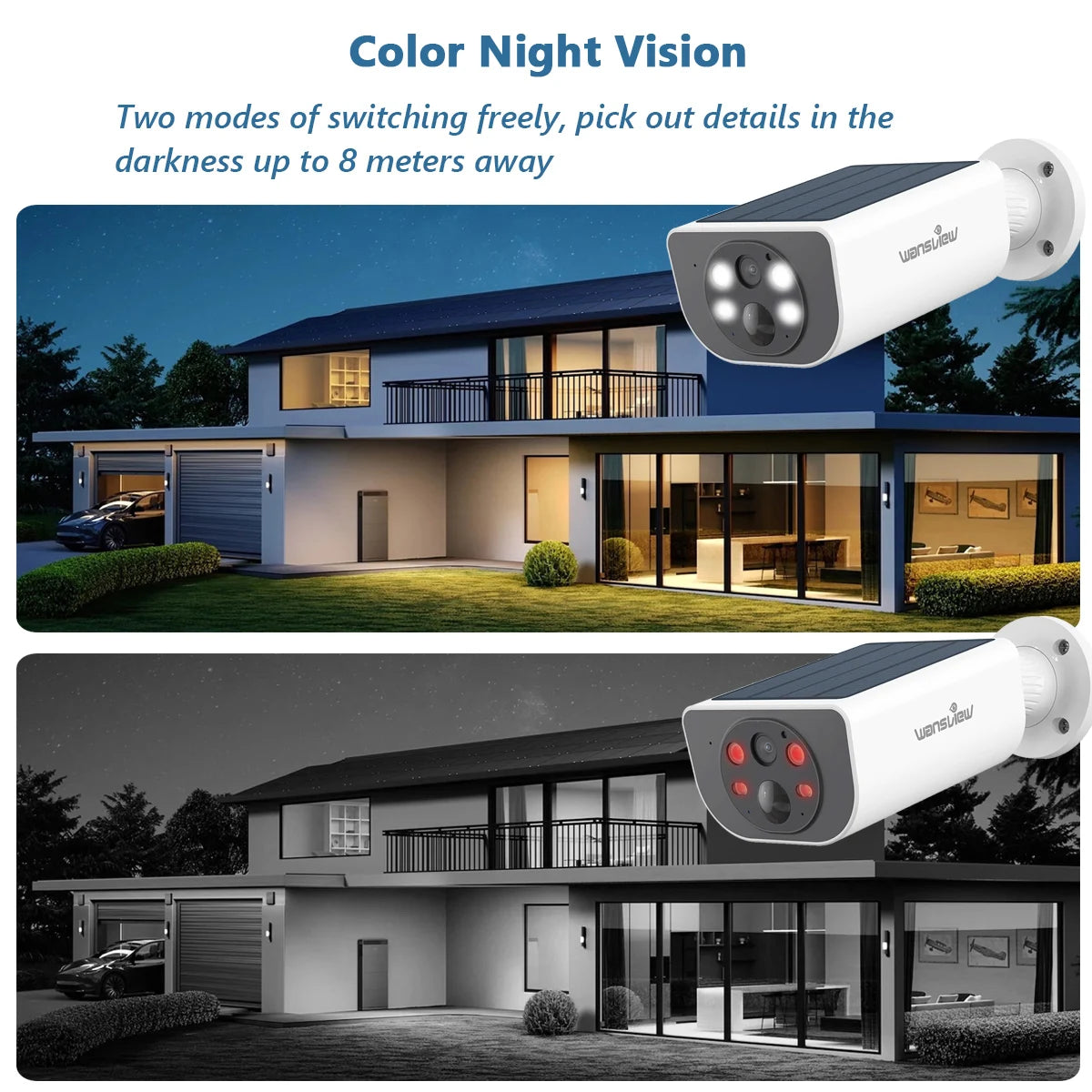 Wansview Outdoor Solar Security Camera 3MP 2 4G WiFi Battery