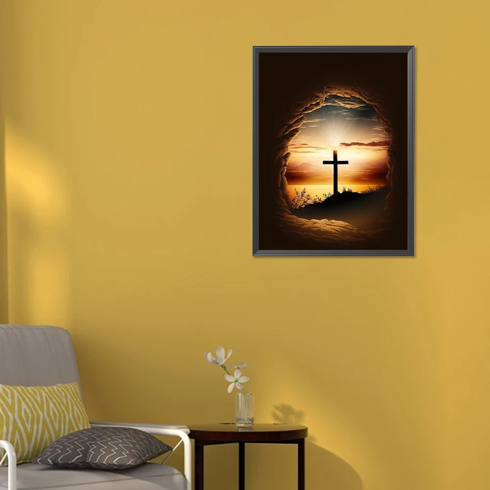 Alloet 5D DIY Diamond Painting Crucifix Kit Home Decoration