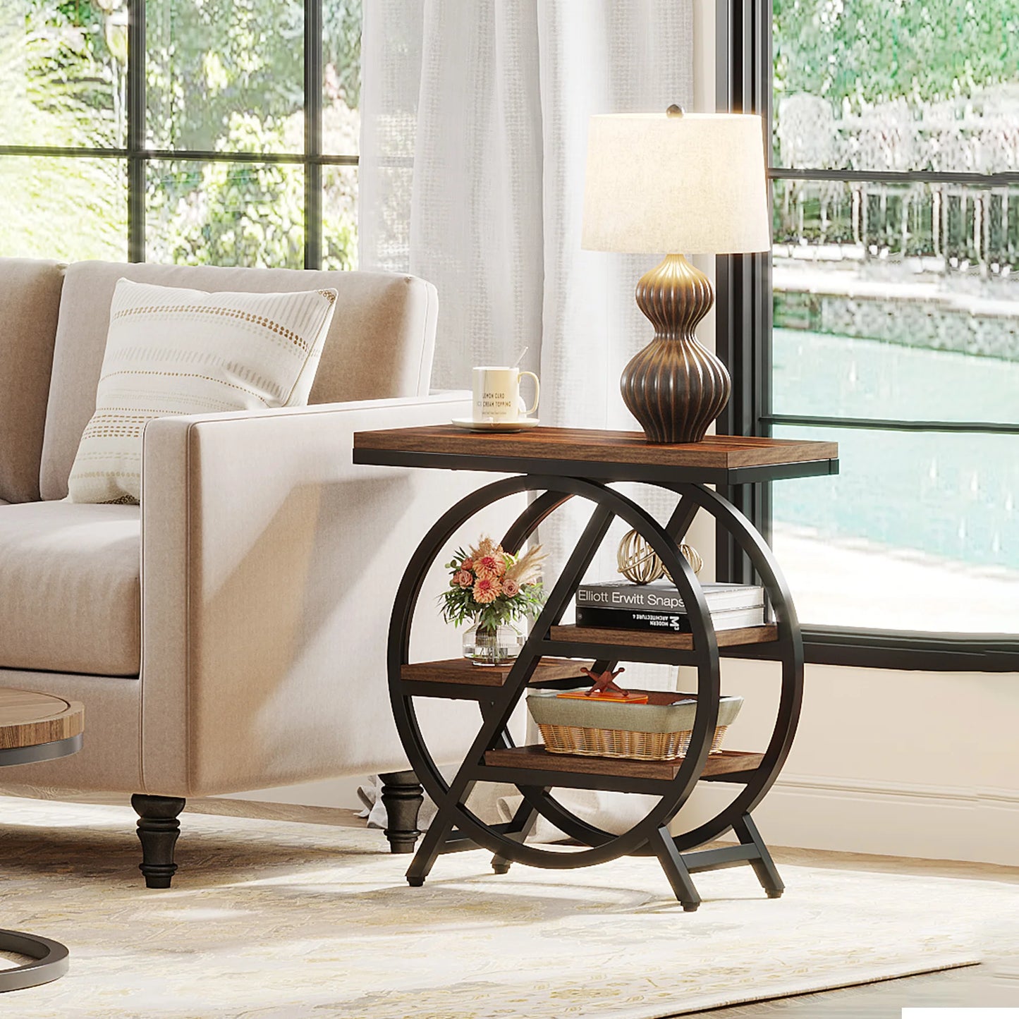 Tribesigns End Table for Living Room 3-Tier with Storage