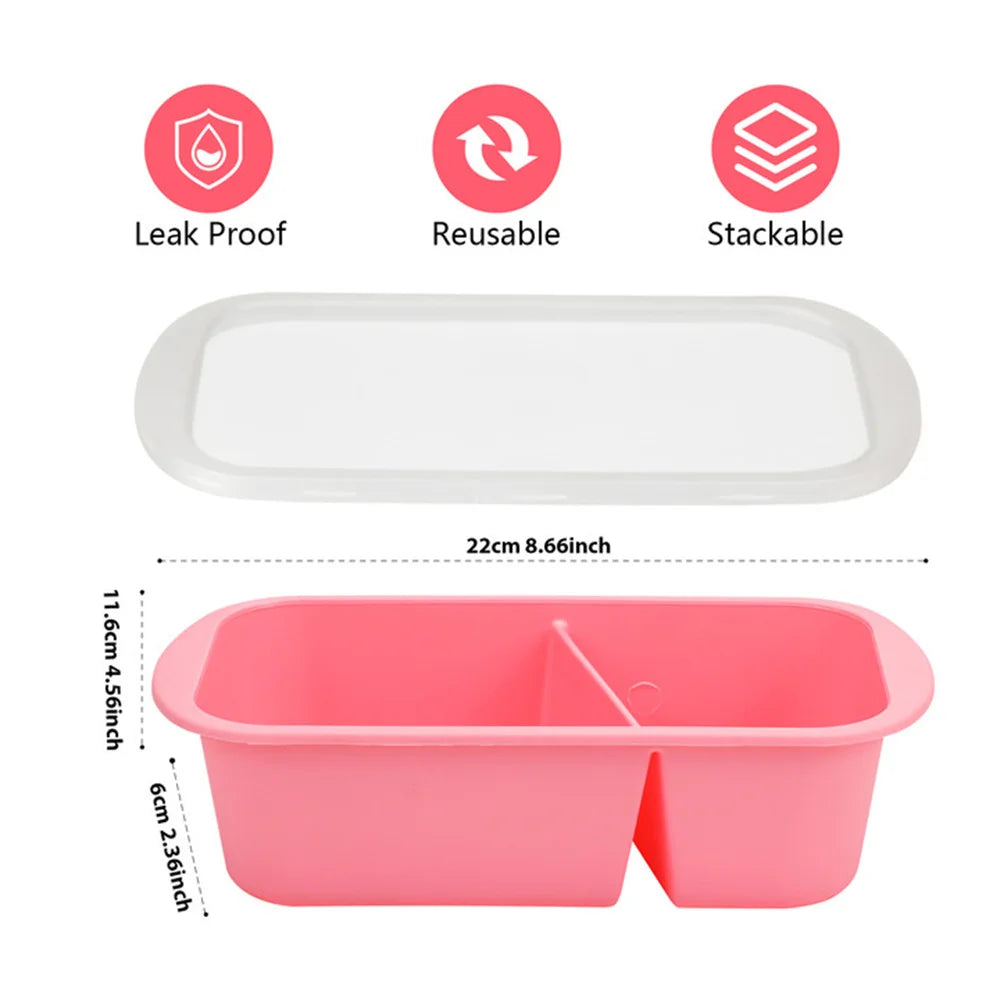 Feature 20Pcs Two Grid Stackable Disposable Lunch Box Microwave Safe