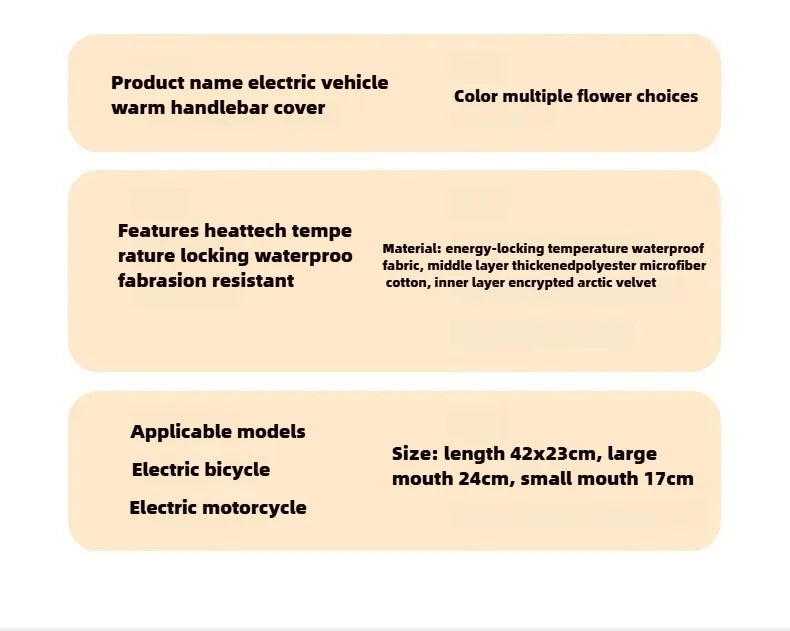 Winter Thermal Waterproof Motorcycle Handlebar Muffs