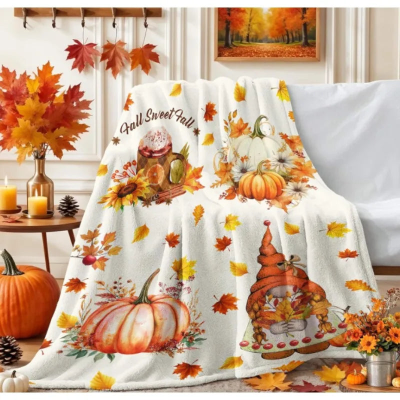 Craft Of Weaving Fall Pumpkin Gnome Throw Blanket Gift