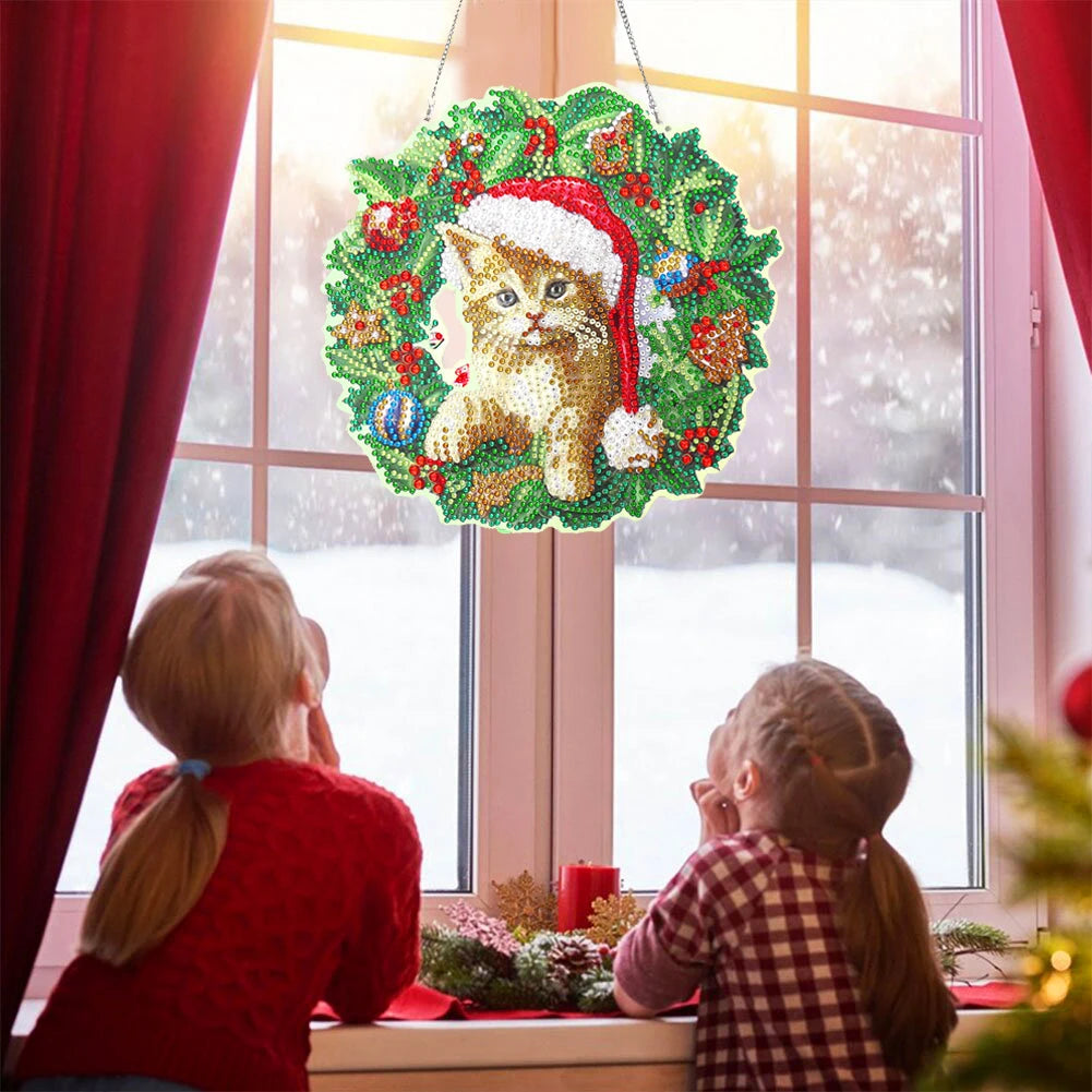 Canvas 5D DIY Decorative Festive Flower Circle Diamond Painting Wreath