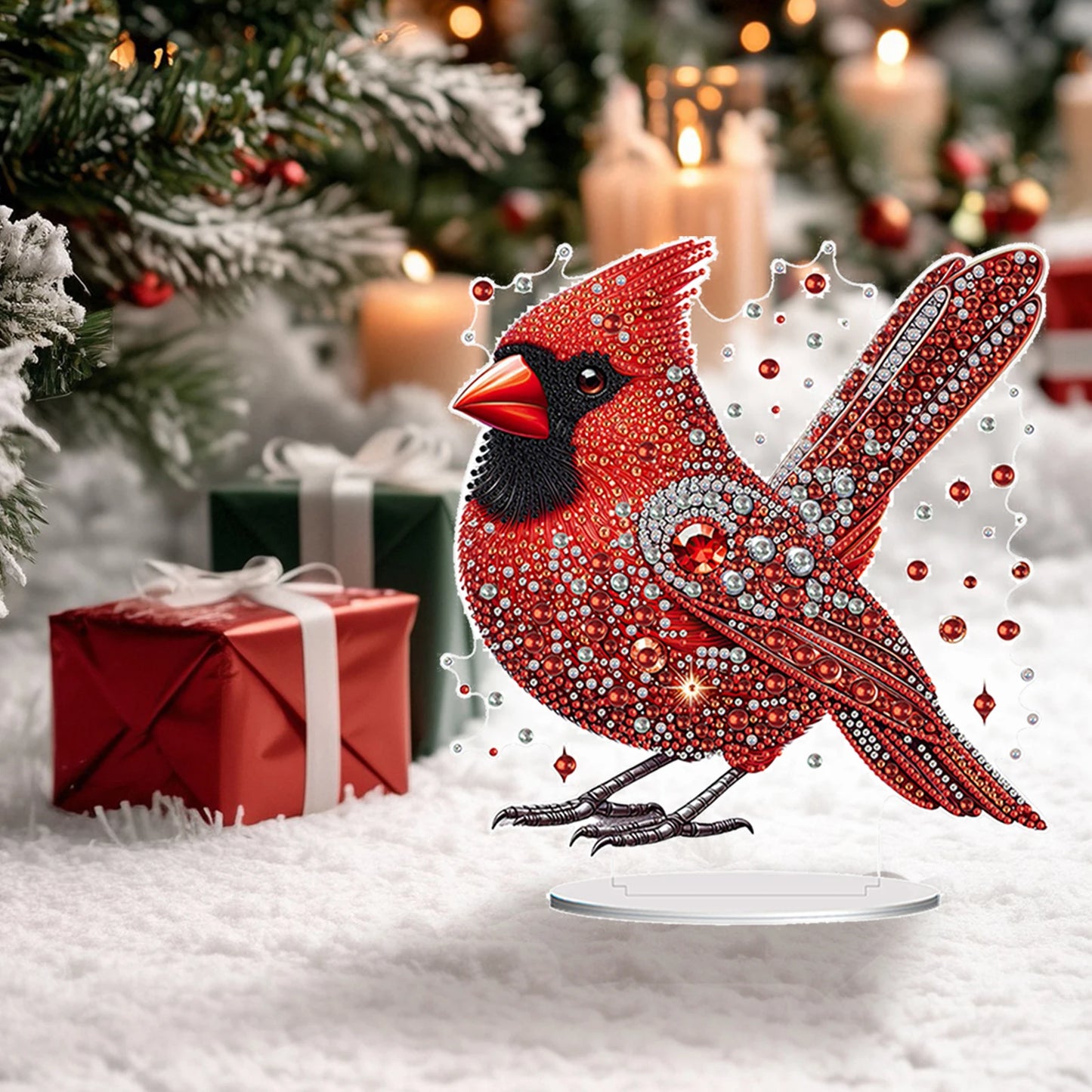 Acrylic Diamond Painting Tabletop Kit Winter Animal Ornaments 5D DIY