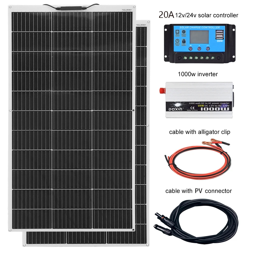 Xinpuguang 12V Solar Panel Off Grid Inverter Kit 120W