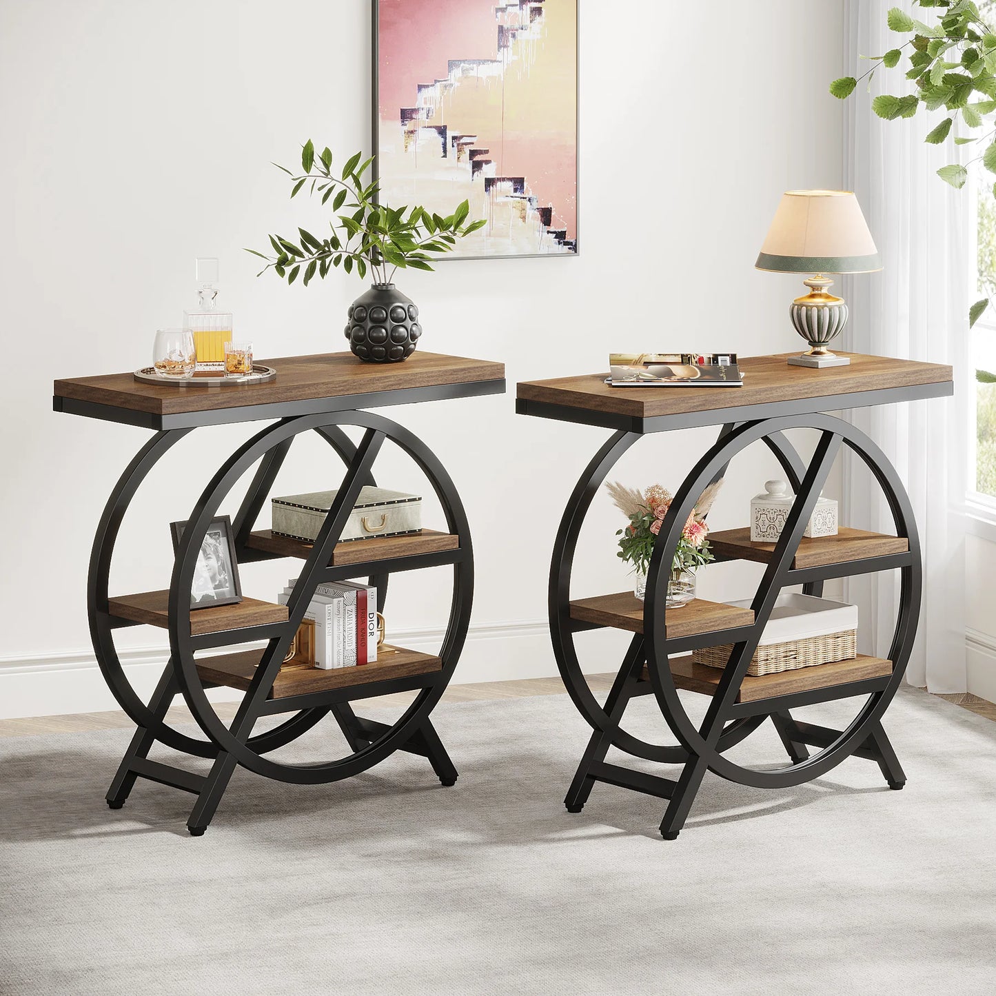Tribesigns End Table for Living Room 3-Tier with Storage
