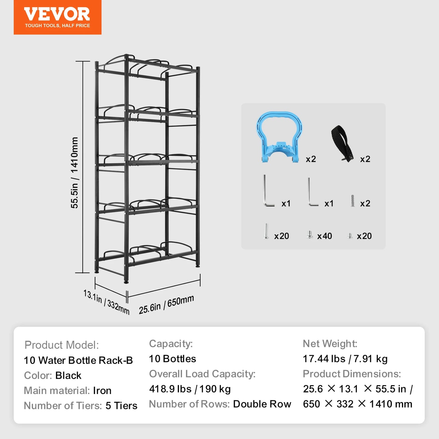 EZHomeEssentials 5 Tier Water Jug Holder Rack For Kitchen