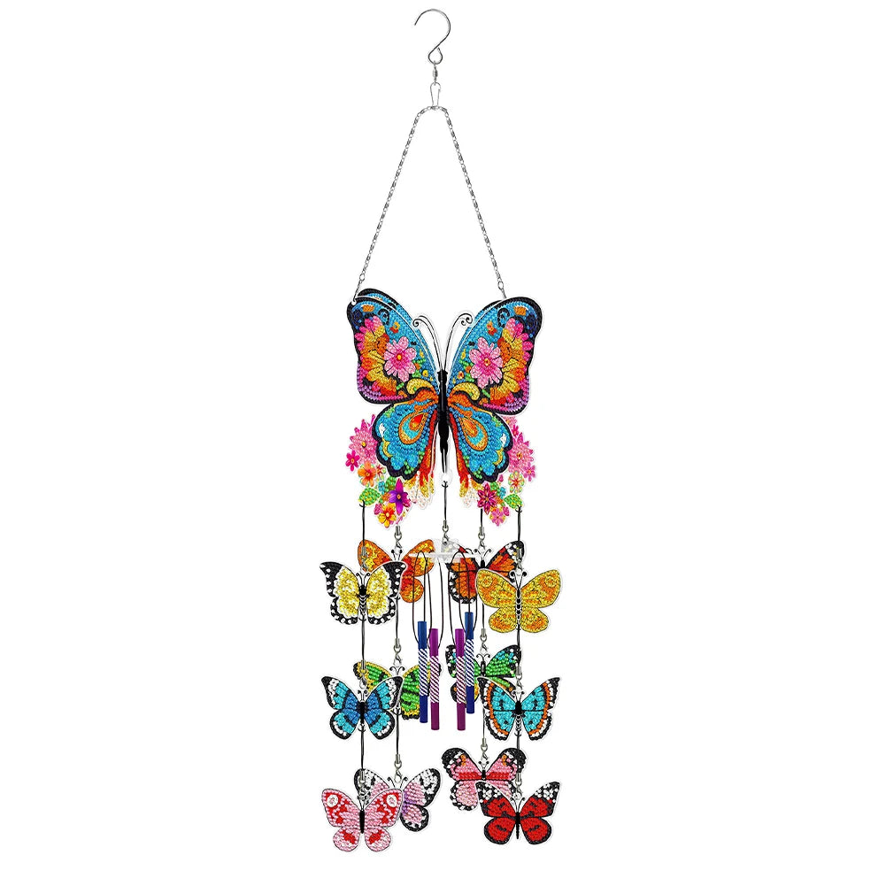 Form Diamond Painting Flower Butterflies Wind Chimes