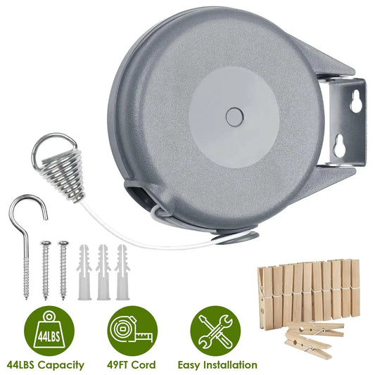 EZHomeEssentials Retractable Clothesline Heavy Duty Indoor