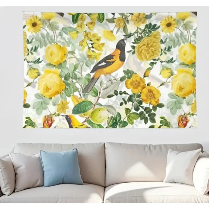 Craft of Weaving Rose Botanical Garden Tapestry Wall Hanging