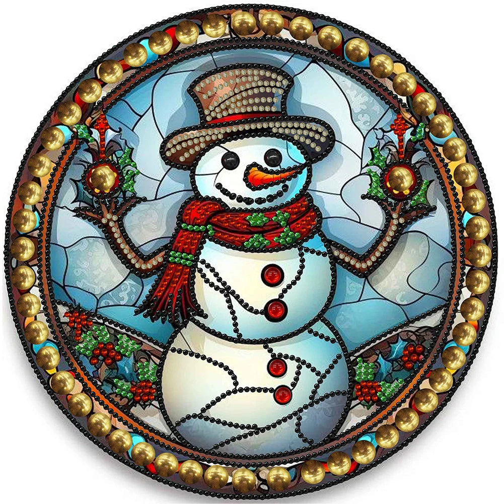 APWIKOGER 5D DIY Partial Diamond Painting Kit Xmas Snowman Decor